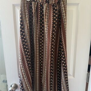 Bohemian Black and Brown Patterned Skirt